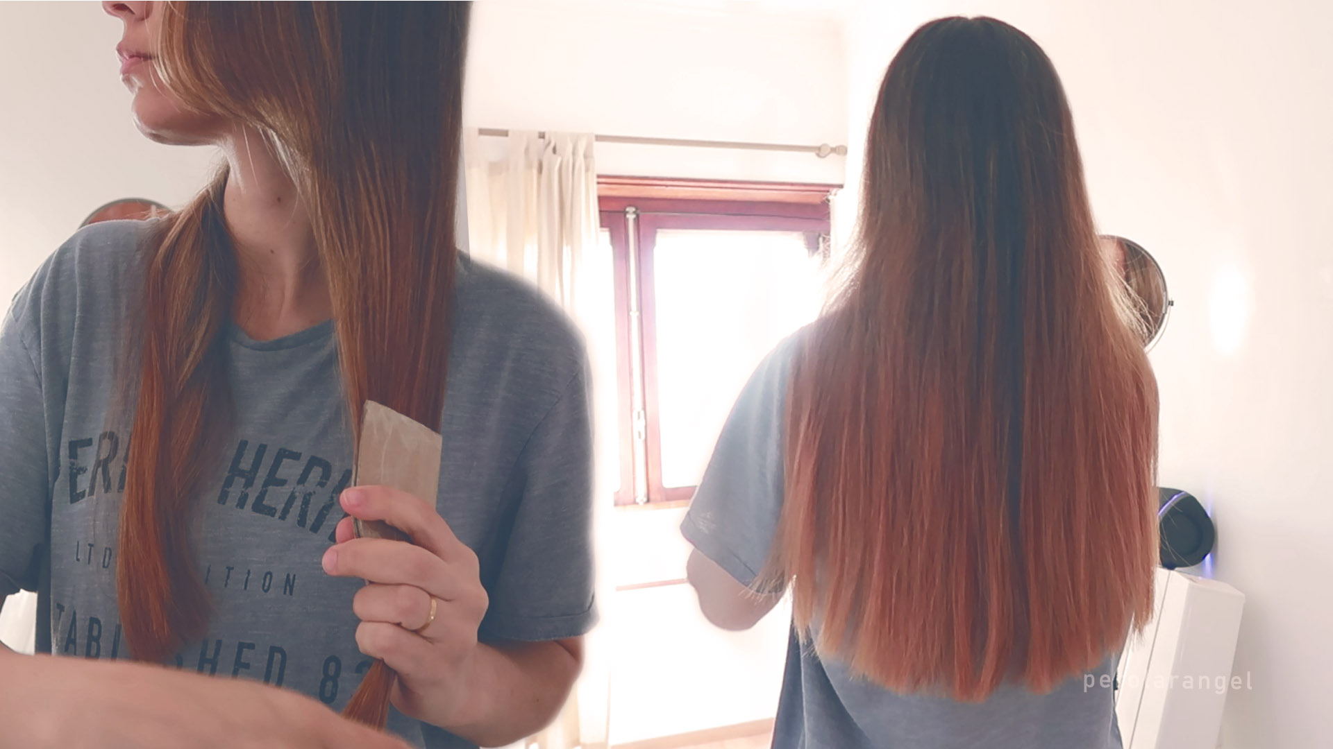 Cortando o cabelo sozinha